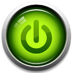 Icon with a green on/off button