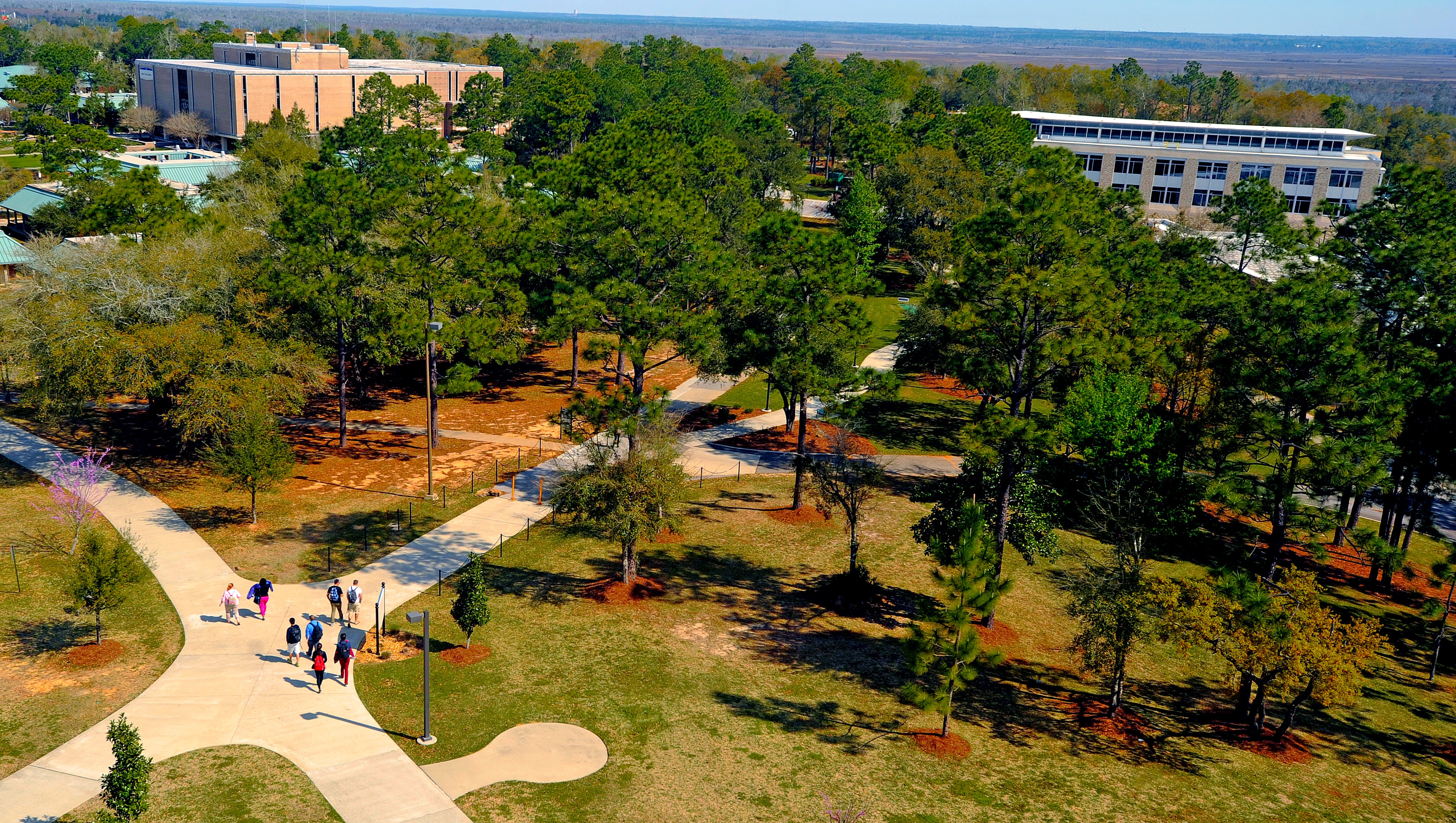 Aerial view of UWF Cannon Green
