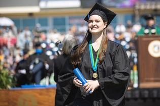 person with uwf medallion