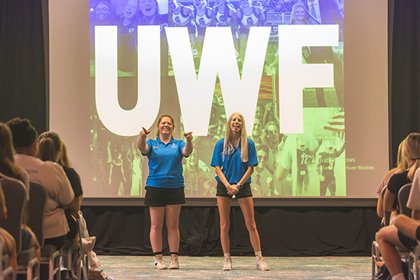 Students learning about UWF