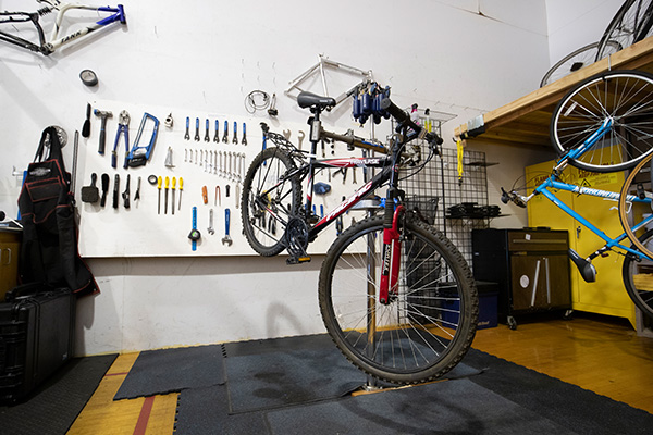 Inside the UWF bike shop.