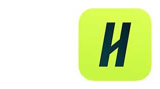 Handshake logo, bright green background with a black