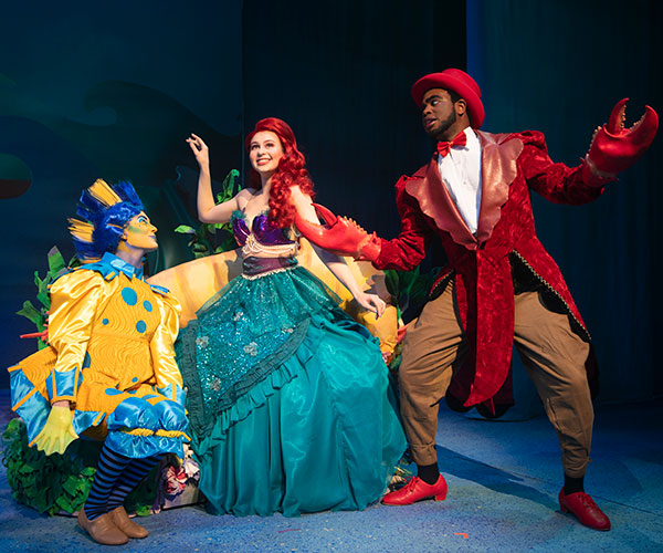 students performing 'a little mermaid' at the center for fine and performing arts
