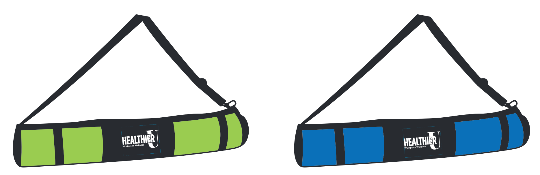 two healthier u branded yoga mats