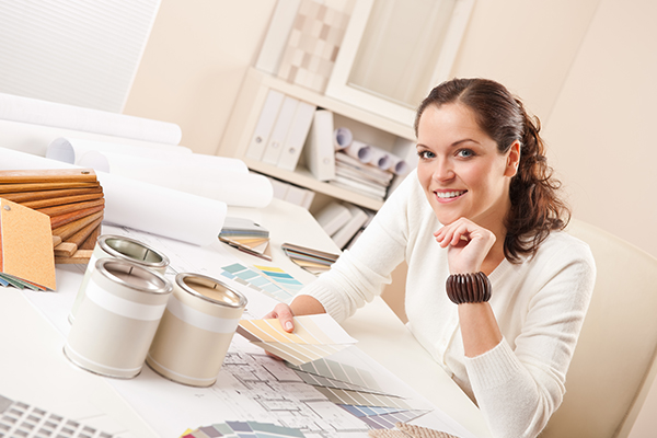 Graphic designer at computer