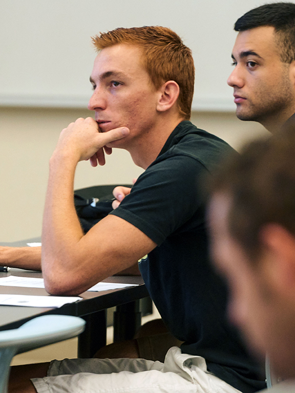 Students listening in class