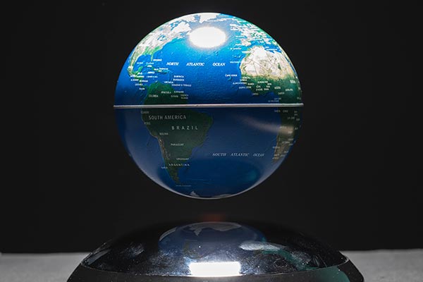 a globe on a table